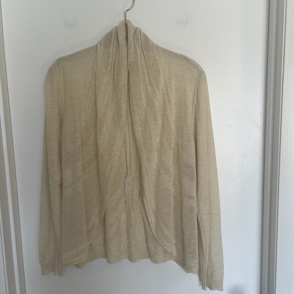 Angel Of The North Open‎ Front Cream Women's Cardigan, Size MP